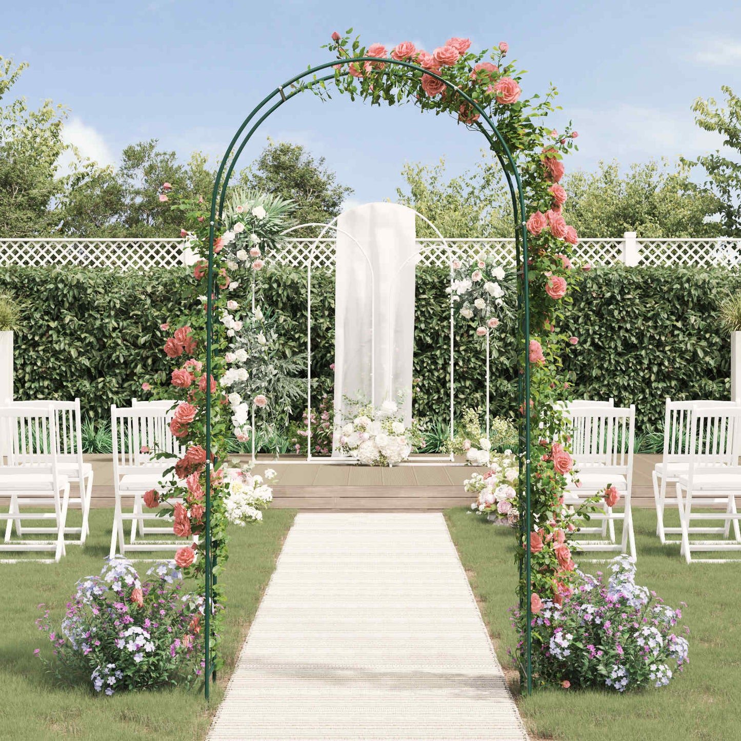 Gartenbogen Floral Grün 115 x 37 x 231 cm