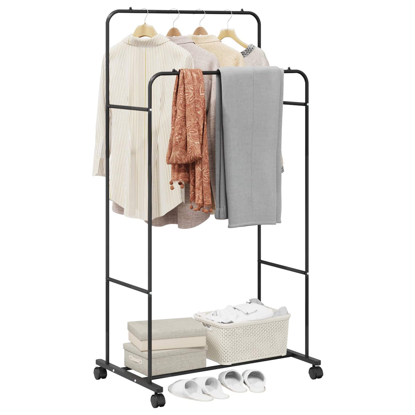 Clothes Rack Solid Black 80 x 53 x 156 cm