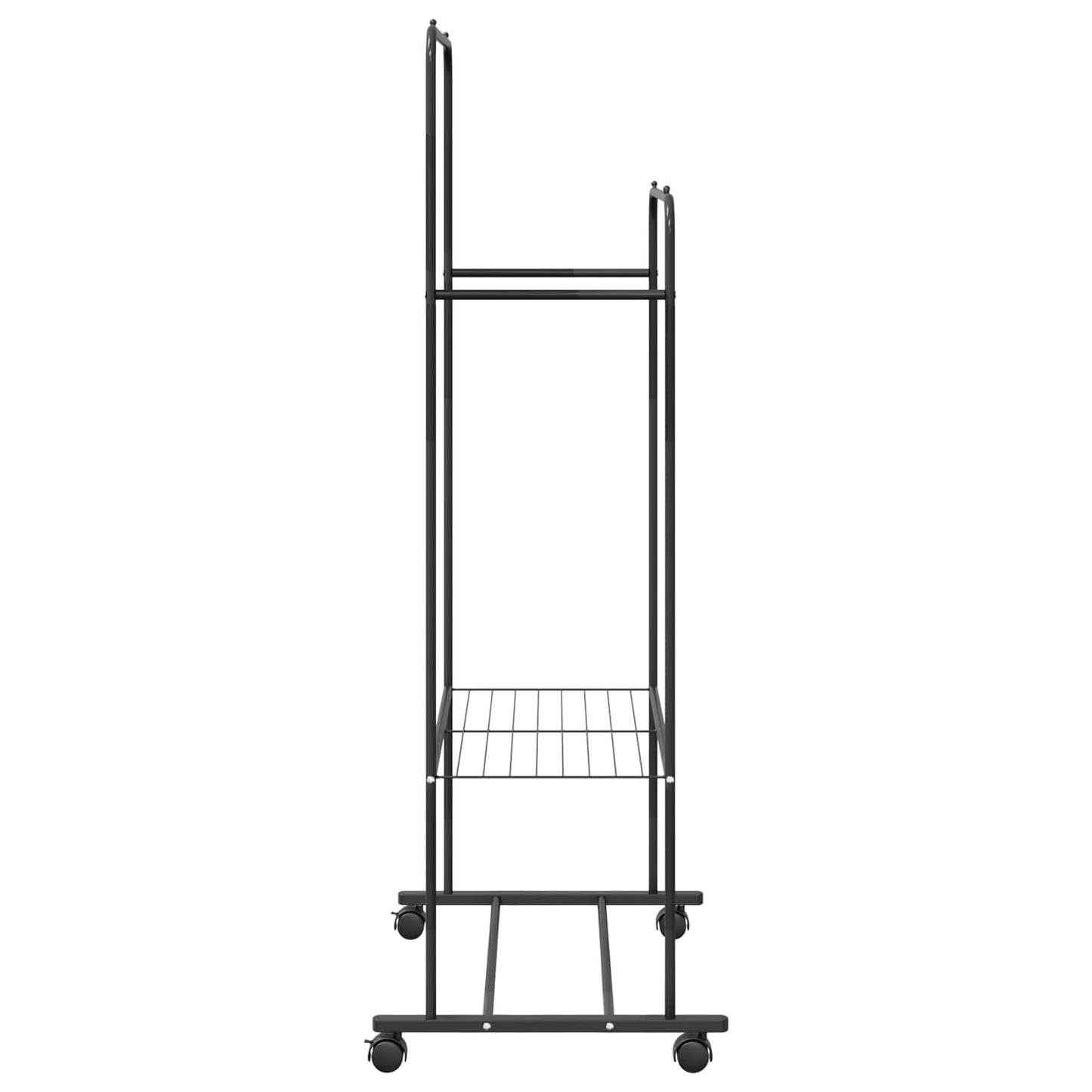 Portant à vêtements avec étagère, à roulettes, noir, 80 x 53 x 156 cm
