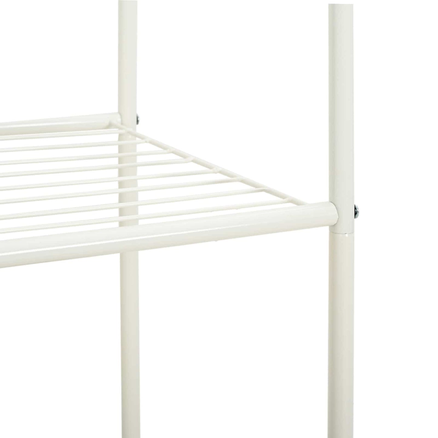 Portant avec étagère À roulettes Blanc 80 x 53 x 156 cm