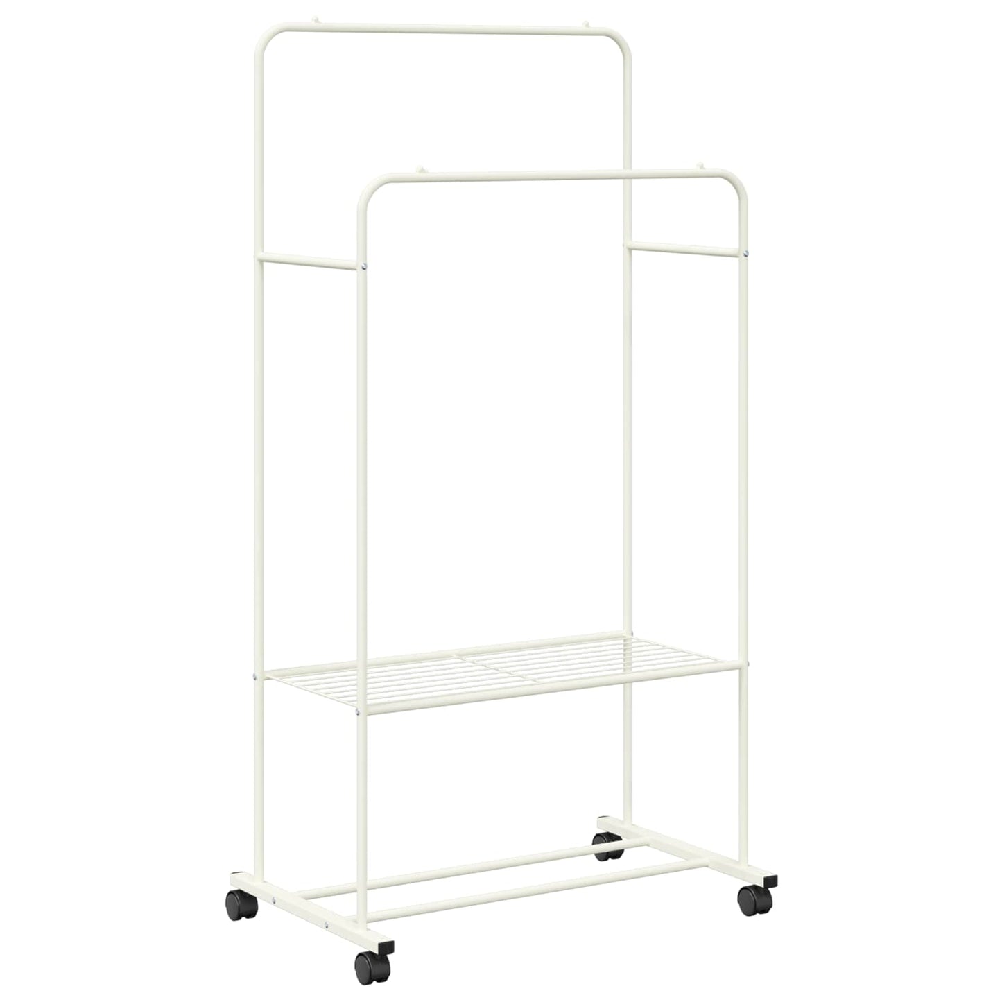 Portant avec étagère À roulettes Blanc 80 x 53 x 156 cm
