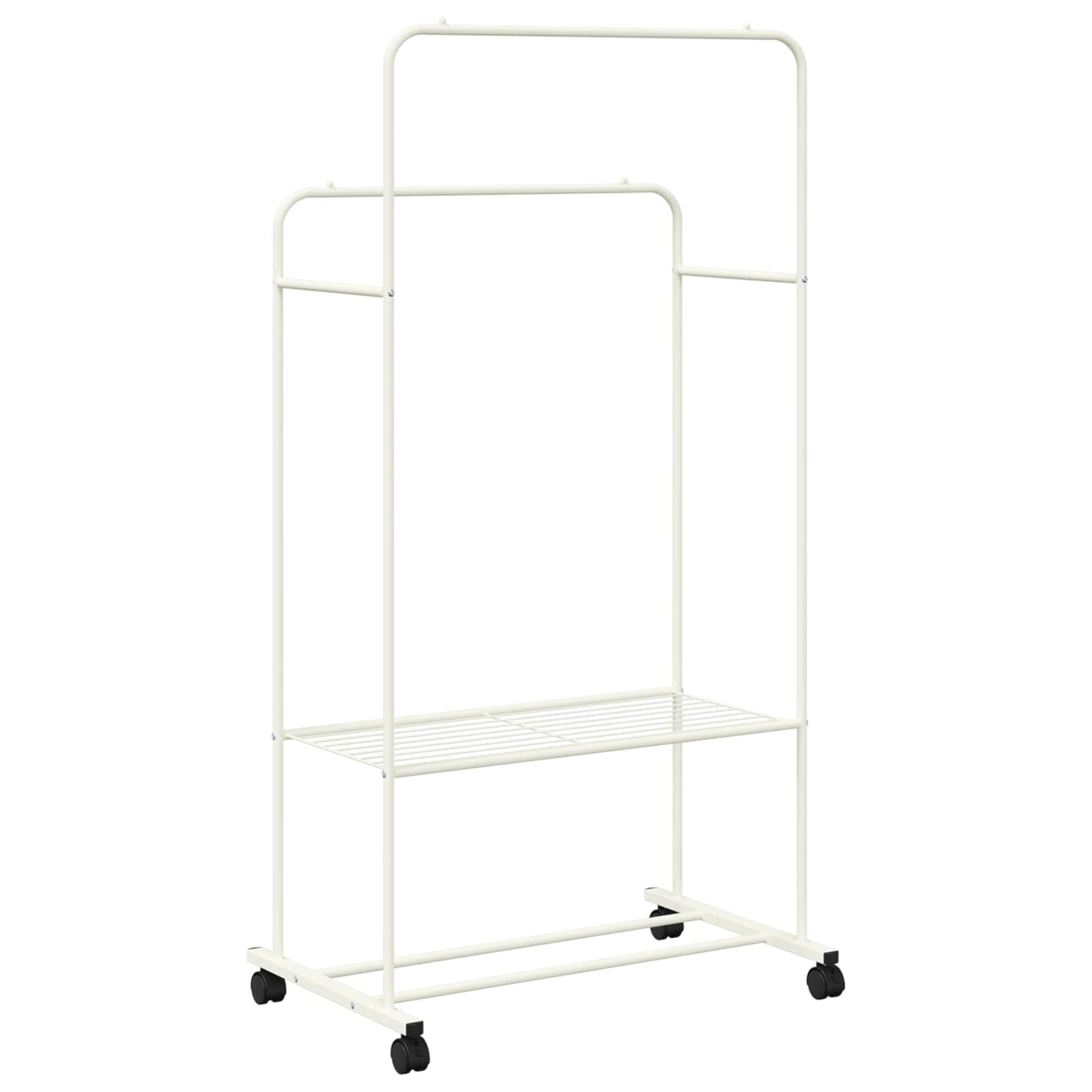 Portant avec étagère À roulettes Blanc 80 x 53 x 156 cm