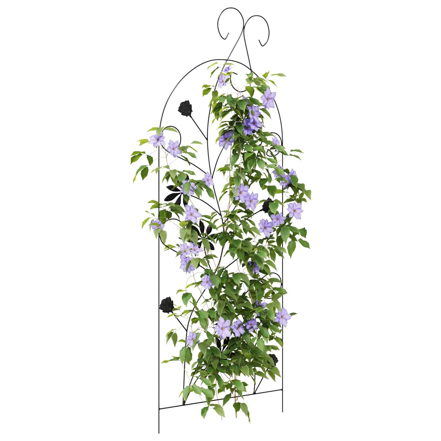 Gartenzaun mit Schloss 3 pcs Schwarz 112 x 39,5 cm Stahl