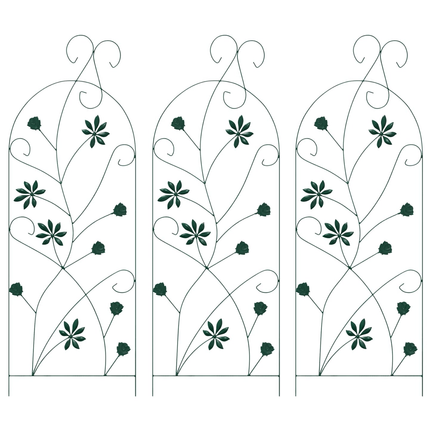 Gartenzaun 3 pcs Grün 112 x 39,5 cm Stahl