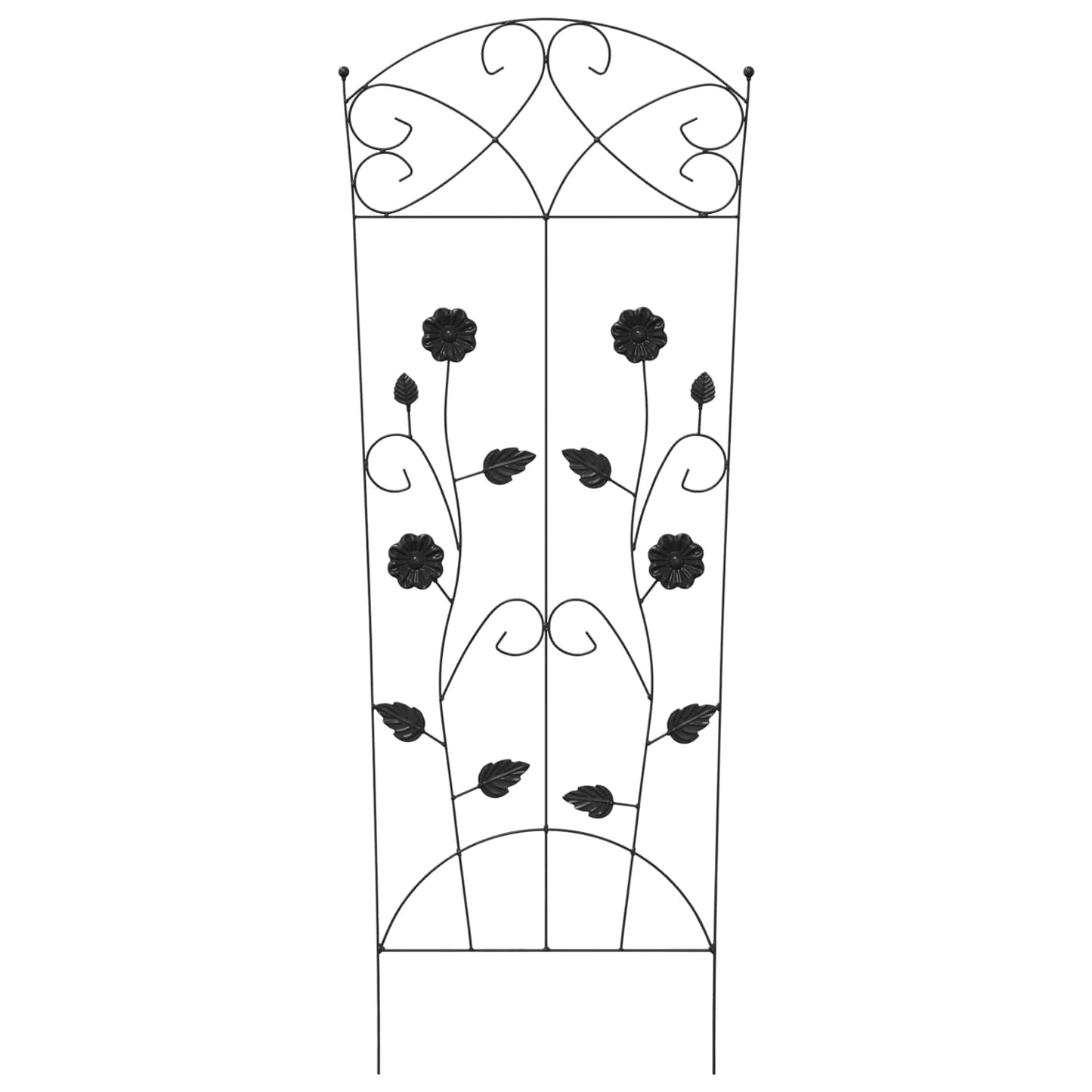 Gartenzaun 3 pcs Schwarz 110,5 x 42,5 cm Stahl