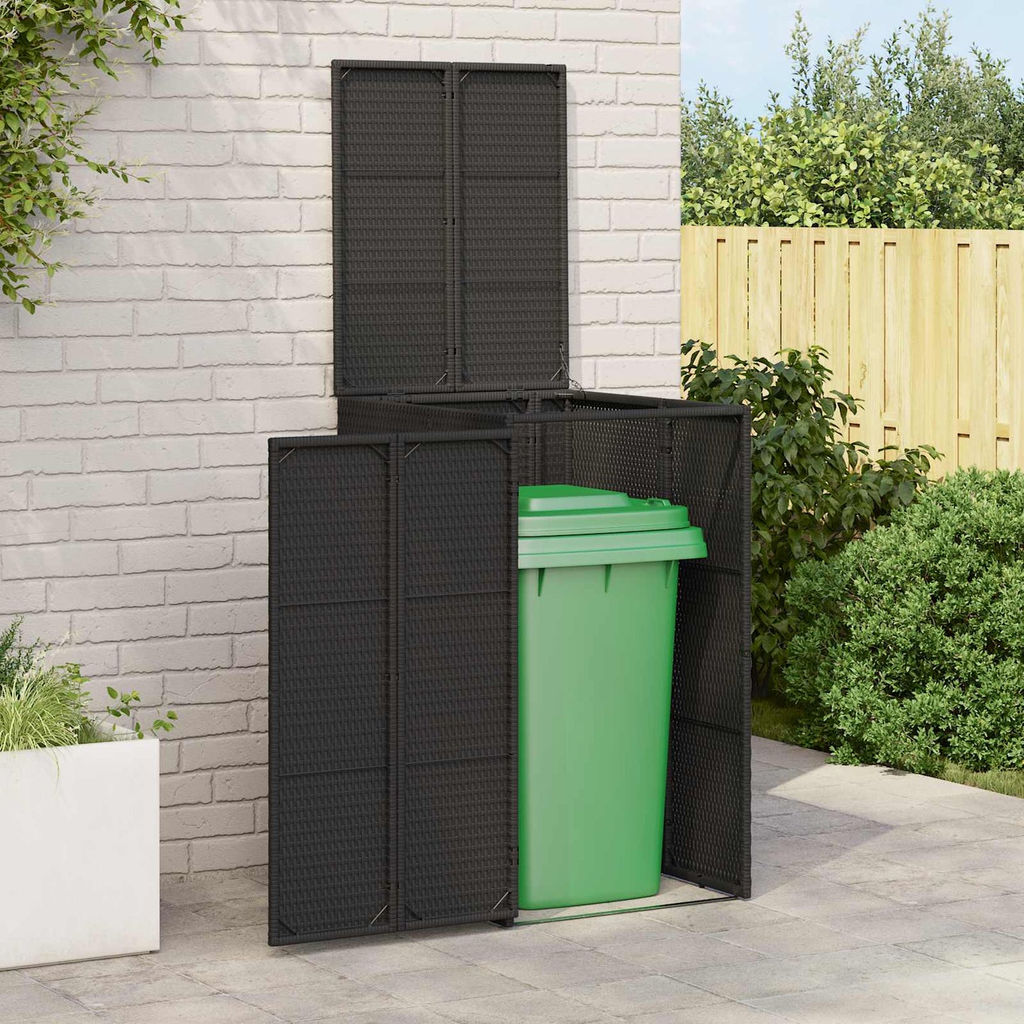 Mülltonnenbox Schwarz 65 x 80 x 115 cm Polyethylen