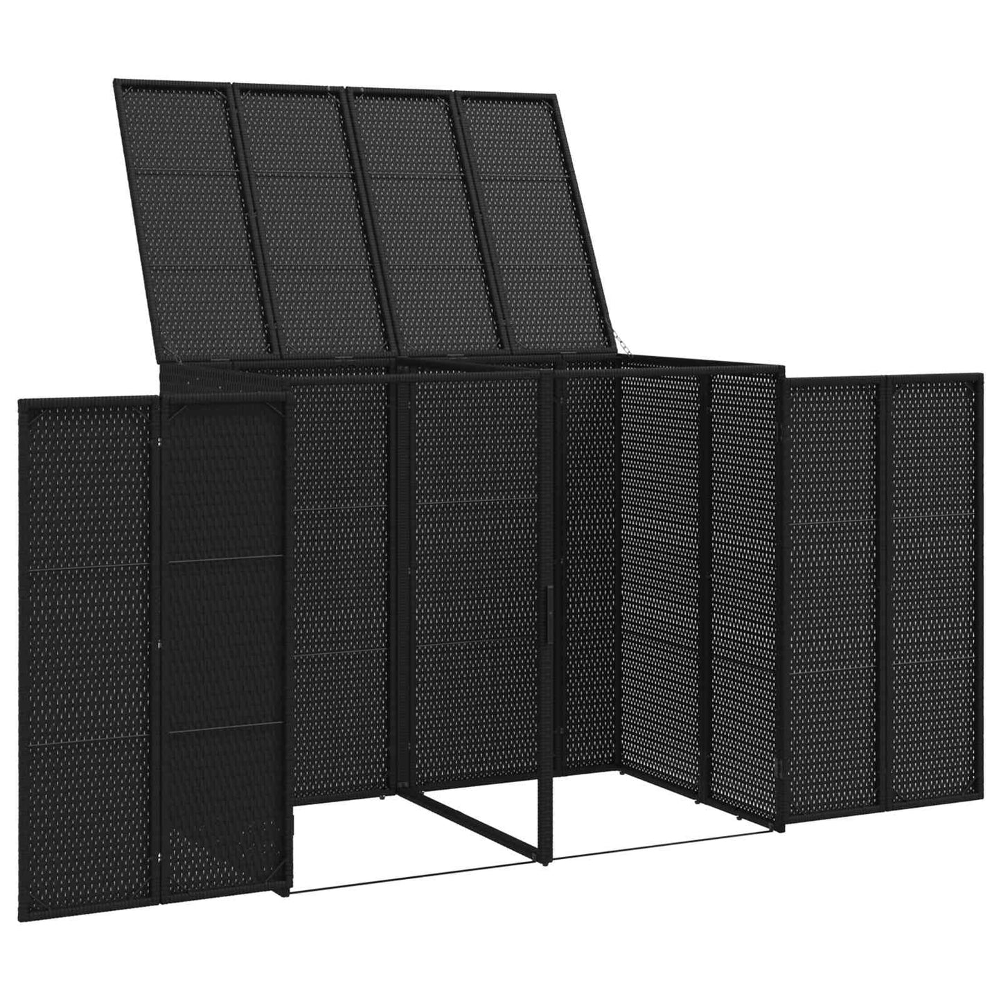 Mülltonnenbox 2 pcs Schwarz 65 x 80 x 115 cm Polyethylen