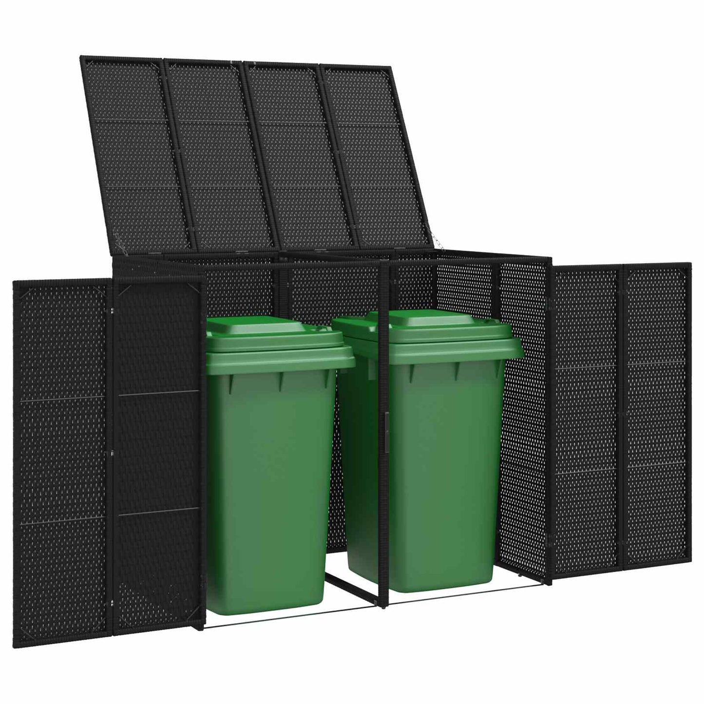 Mülltonnenbox 2 pcs Schwarz 65 x 80 x 115 cm Polyethylen