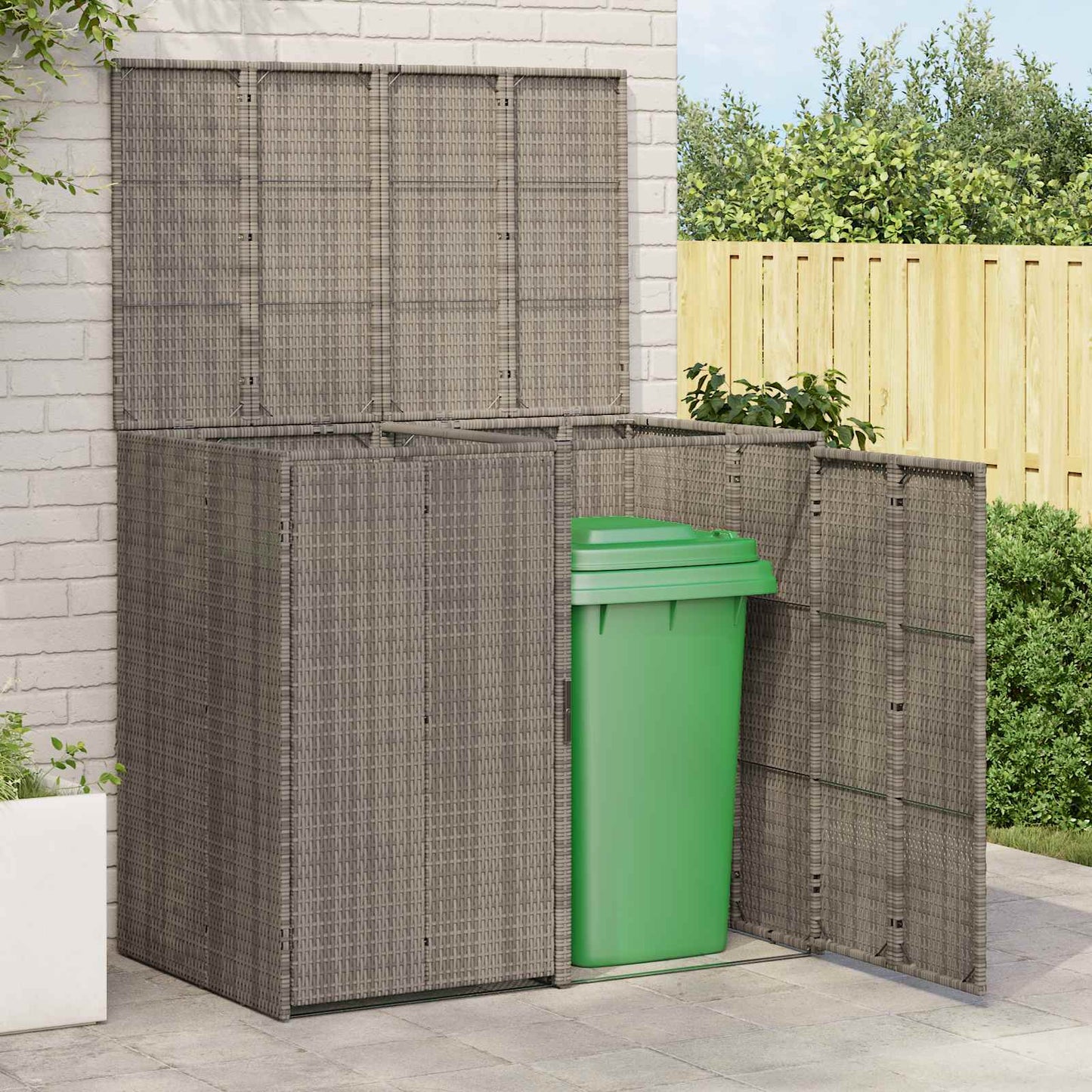 Mülltonnenbox 2 pcs Grau 65 x 80 x 115 cm Polyethylen
