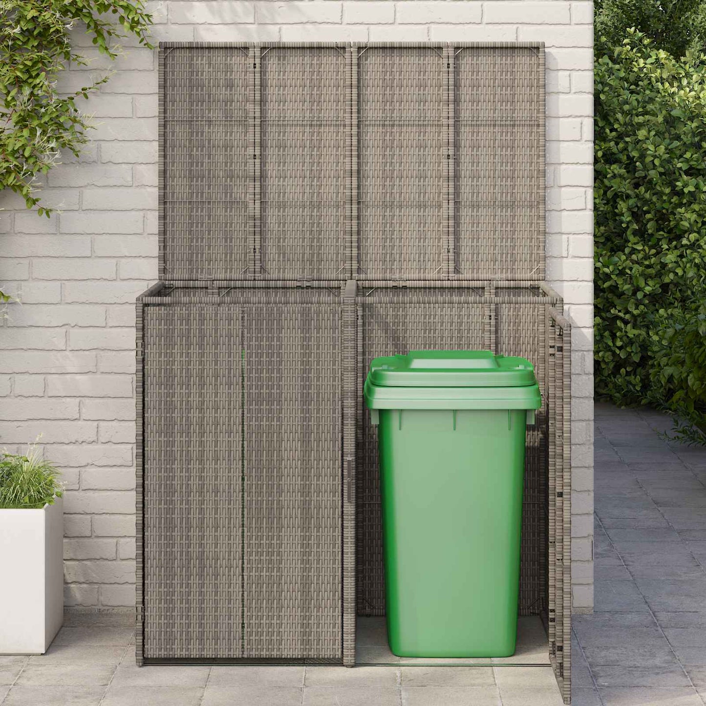 Mülltonnenbox 2 pcs Grau 65 x 80 x 115 cm Polyethylen