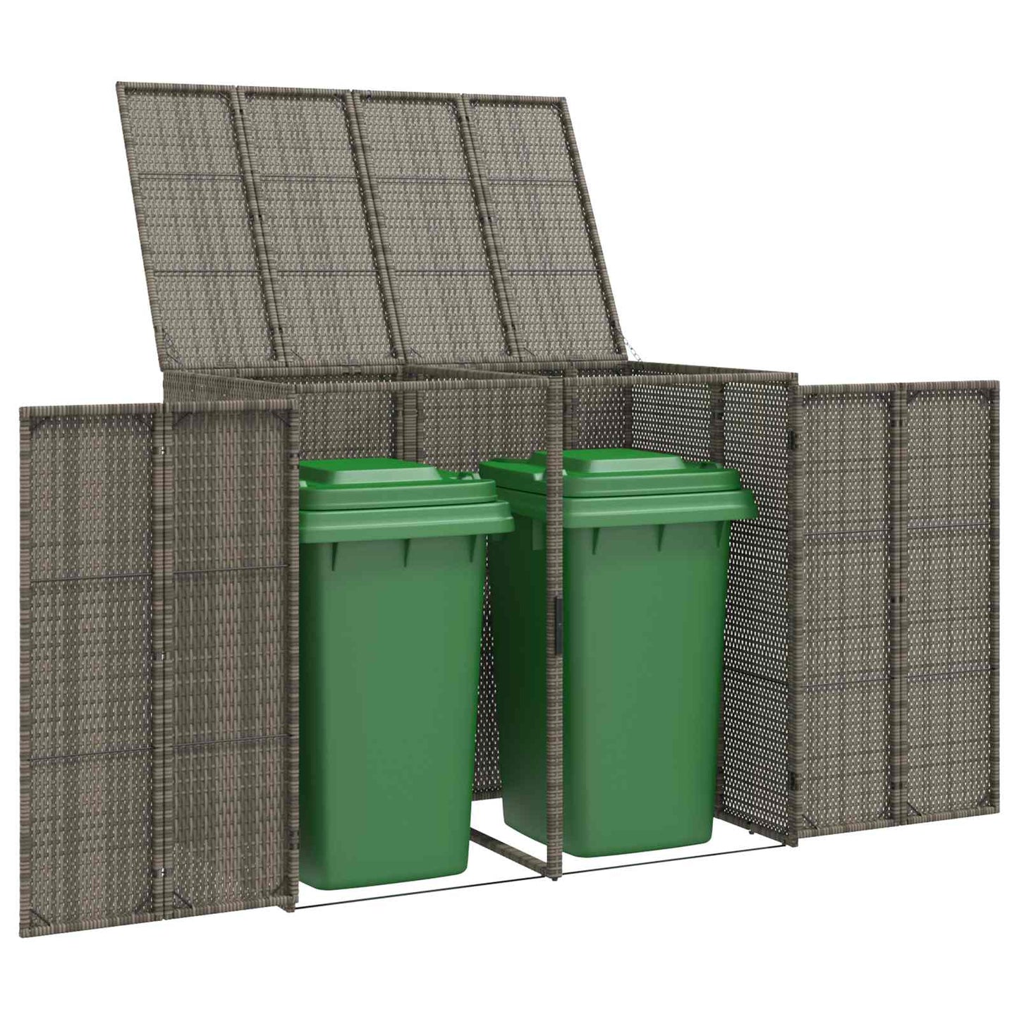 Mülltonnenbox 2 pcs Grau 65 x 80 x 115 cm Polyethylen