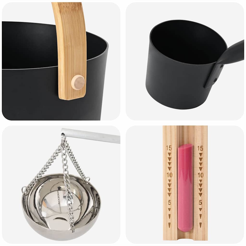 Sauna Zubehör Set 5 pcs Schwarz