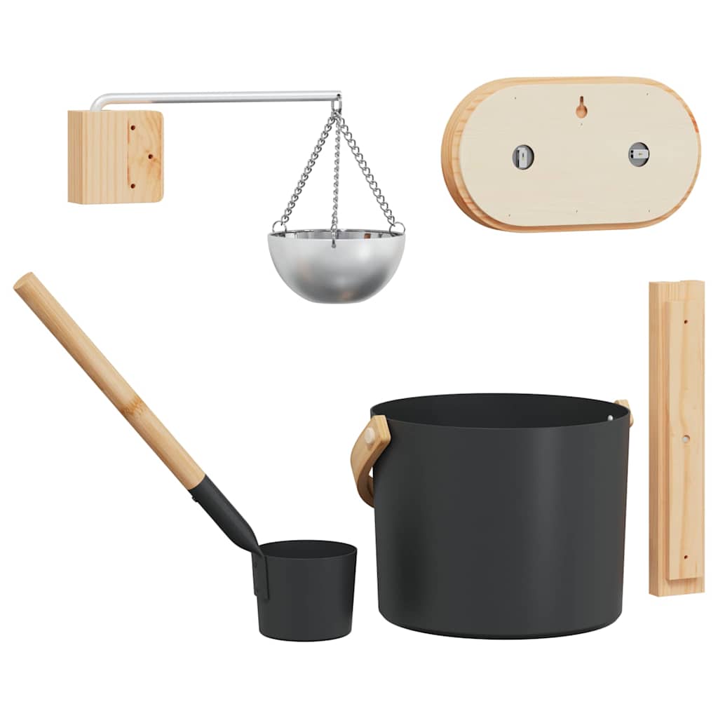 Sauna Zubehör Set 5 pcs Schwarz