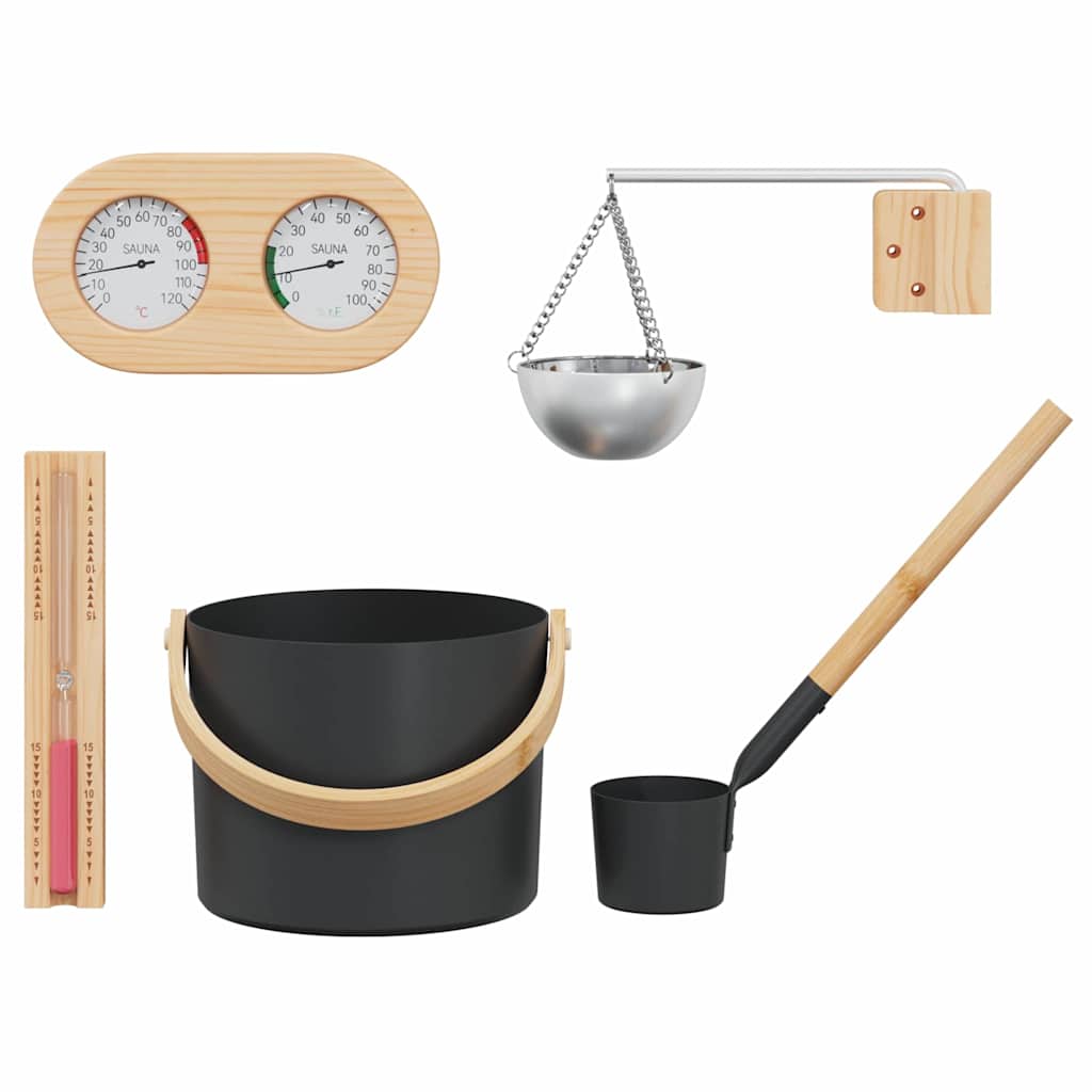 Sauna Zubehör Set 5 pcs Schwarz