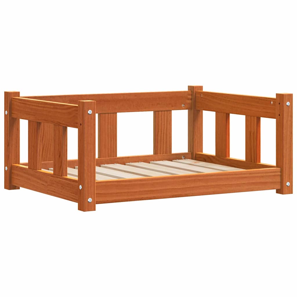 Hundebett Wachsbraun 65,5 x 50 x 28 cm Massives Kiefernholz