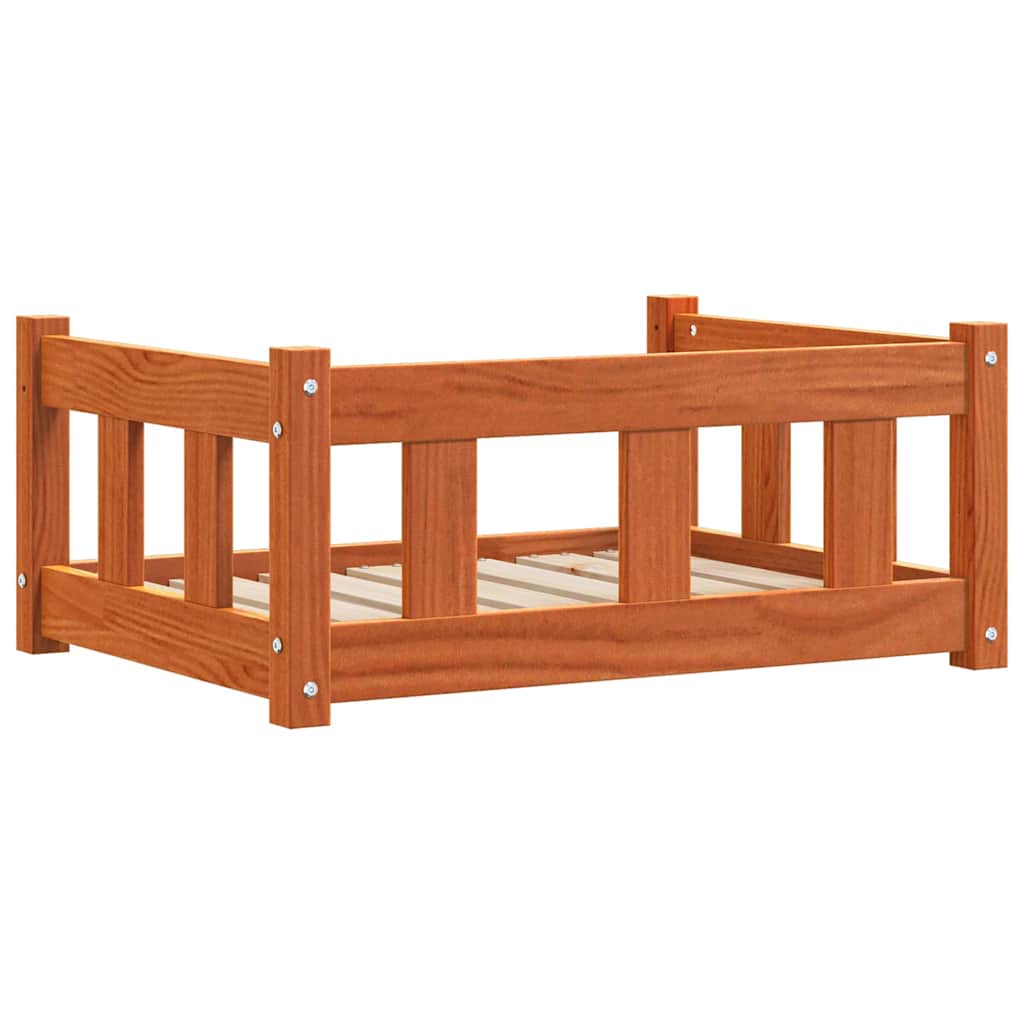 Hundebett Wachsbraun 65,5 x 50 x 28 cm Massives Kiefernholz