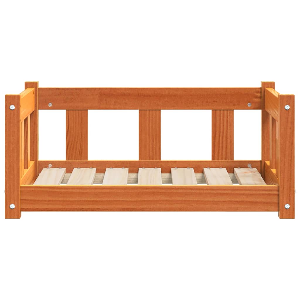 Hundebett Wachsbraun 65,5 x 50 x 28 cm Massives Kiefernholz