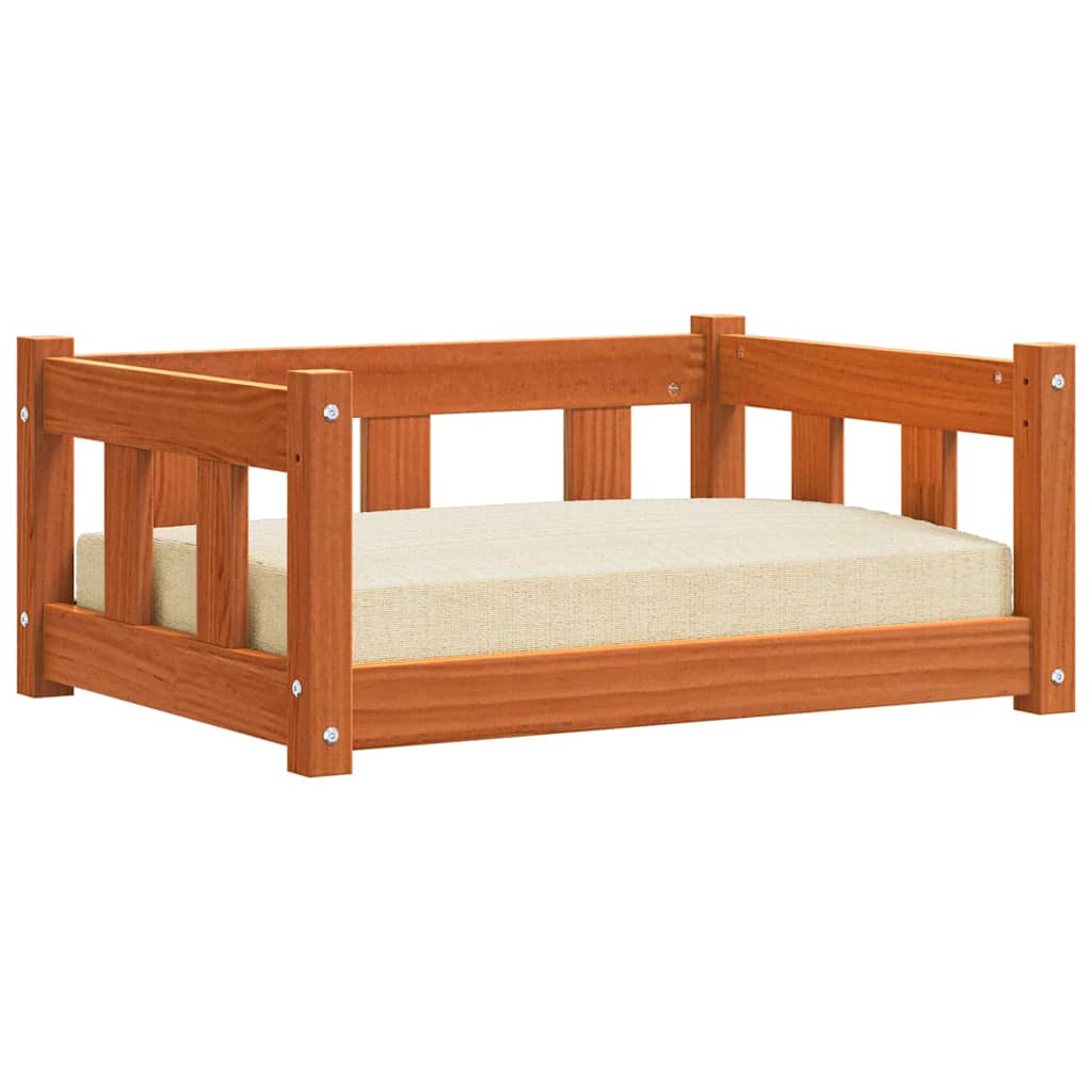 Hundebett Wachsbraun 65,5 x 50 x 28 cm Massives Kiefernholz