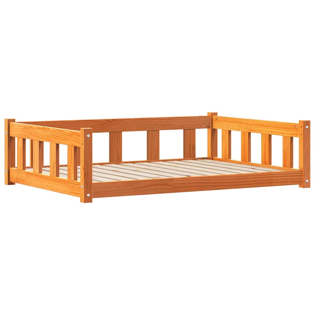 Hundebett Wachsbraun 100 x 70 x 28 cm Massives Kiefernholz