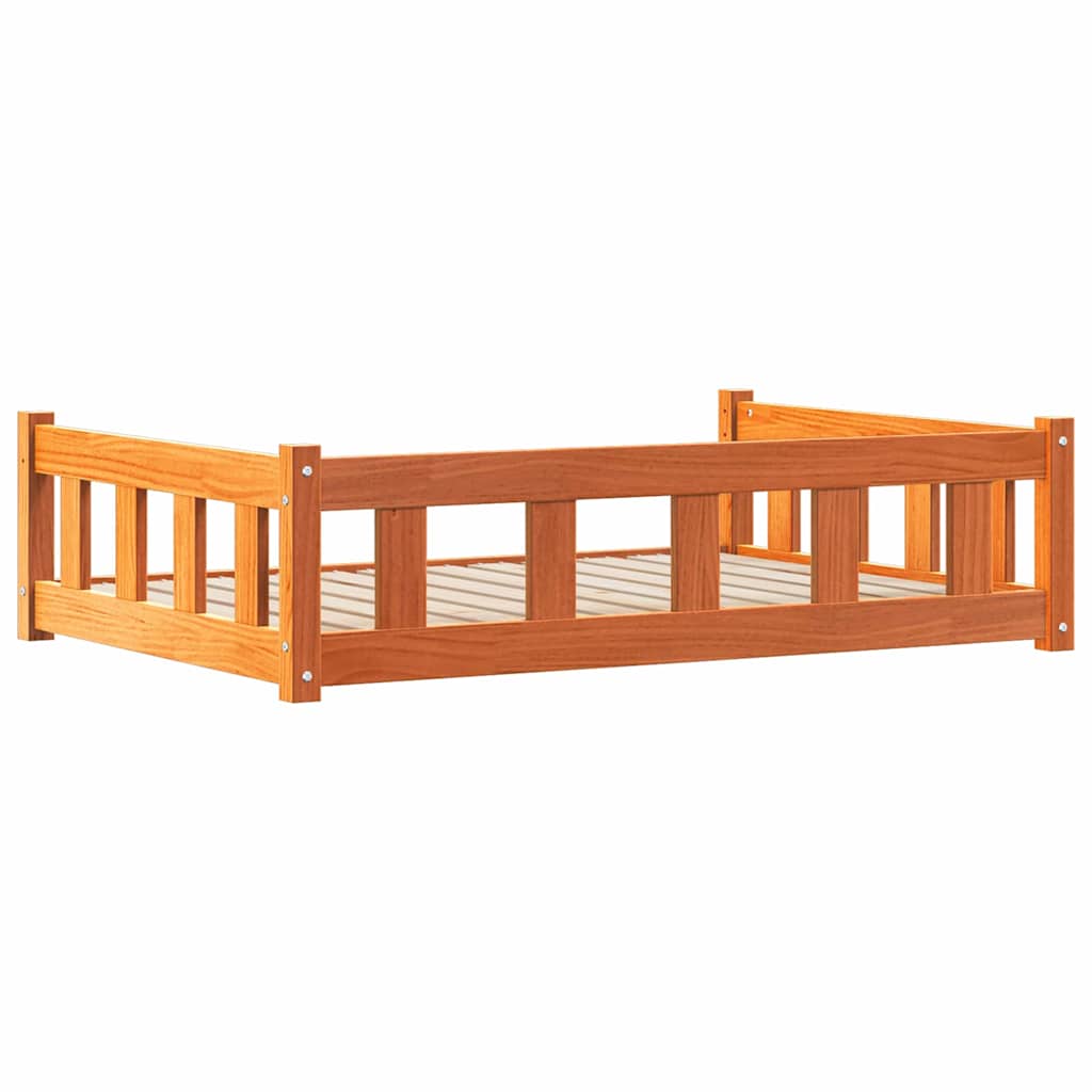 Hundebett Wachsbraun 100 x 70 x 28 cm Massives Kiefernholz