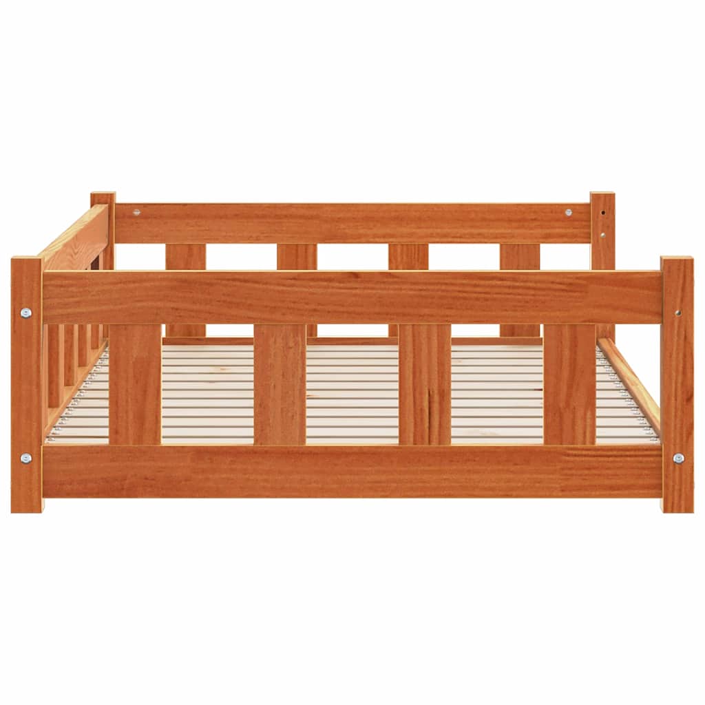 Hundebett Wachsbraun 100 x 70 x 28 cm Massives Kiefernholz