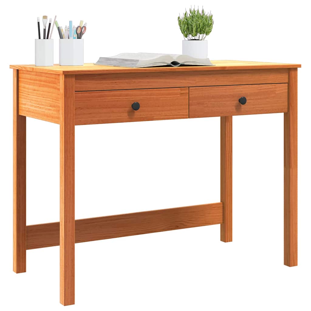 Schreibtisch Max Braun 100 x 50 x 78 cm Massives Kiefernholz