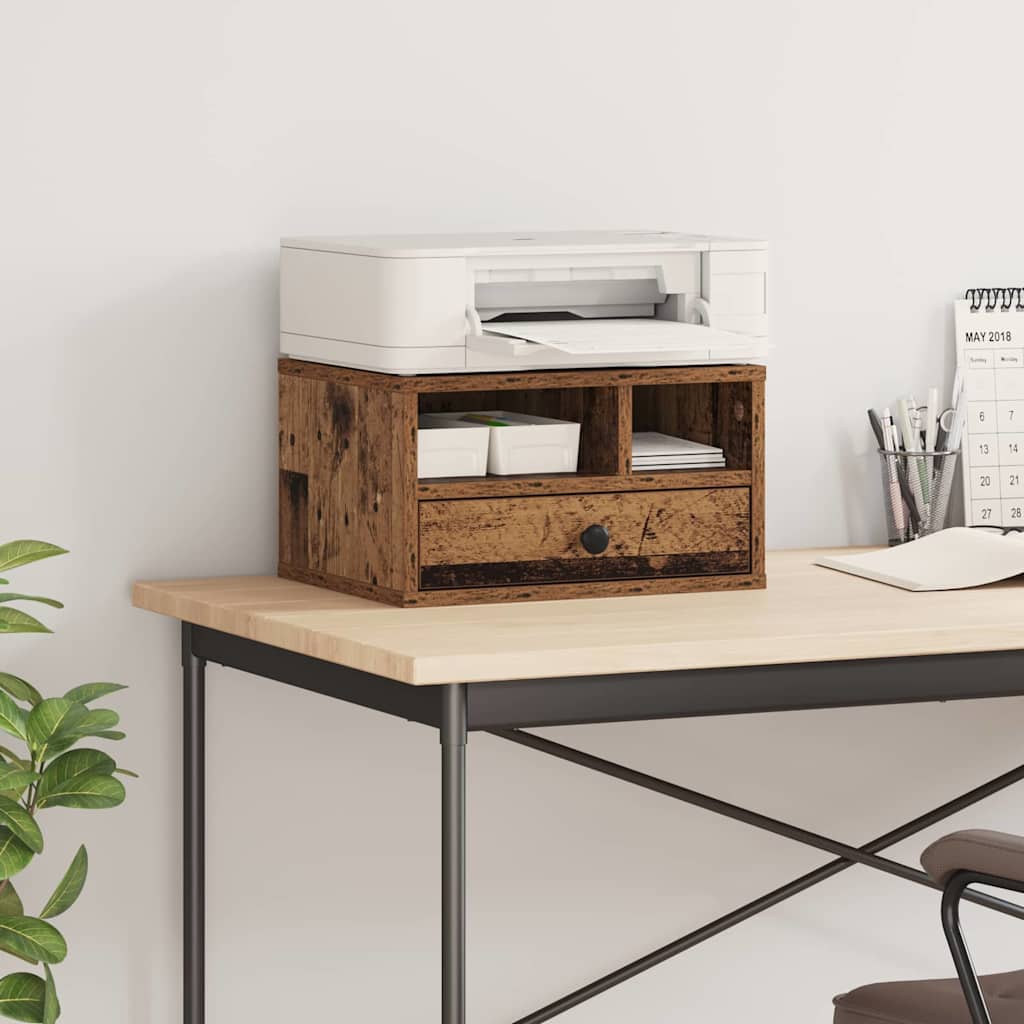 Support d'imprimante en bois recyclé 40 x 32 x 24 cm Panneau de particules