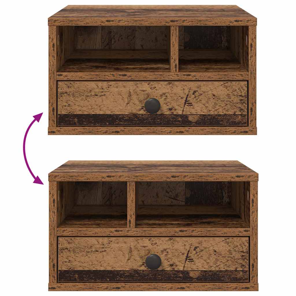 Support d'imprimante en bois recyclé 40 x 32 x 24 cm Panneau de particules