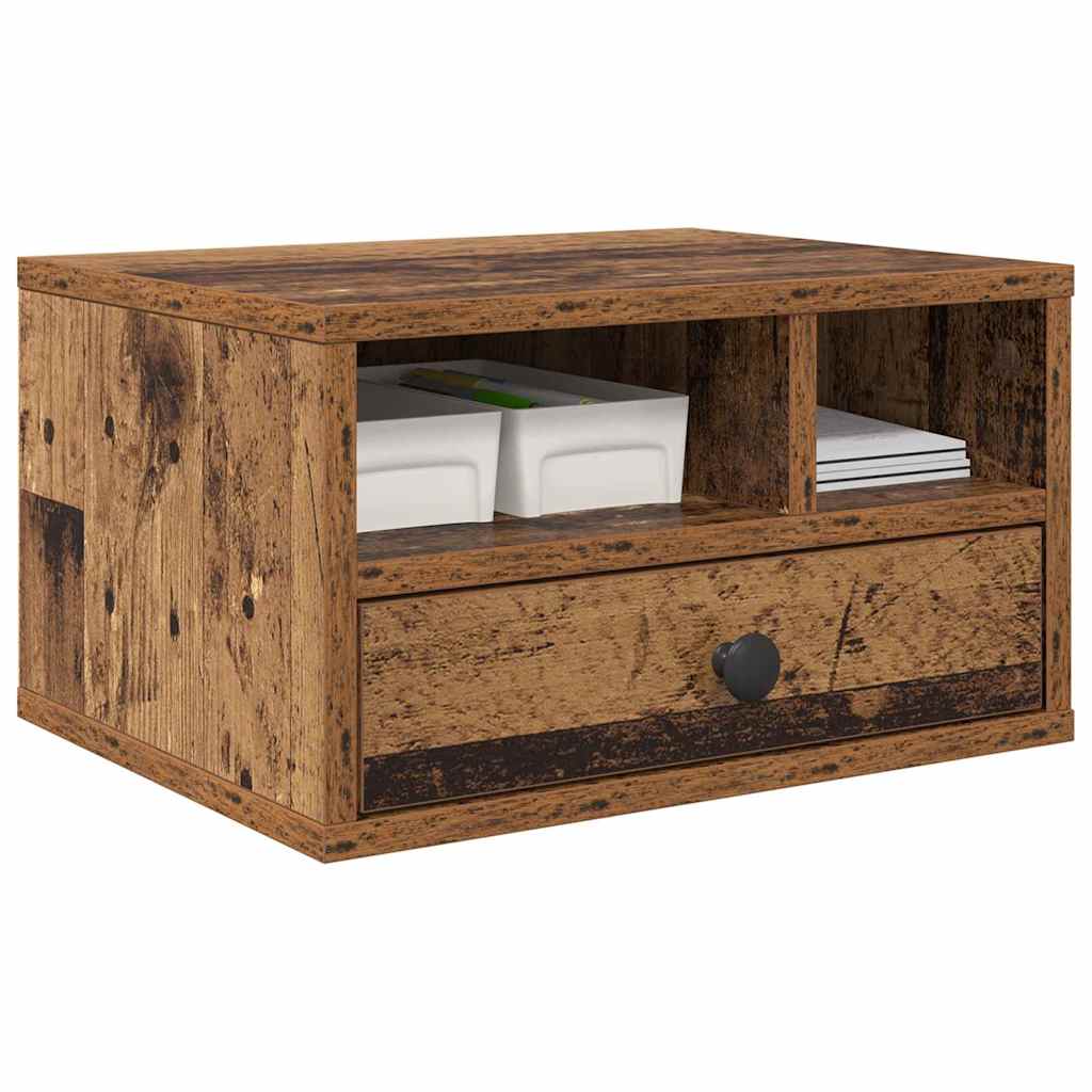 Support d'imprimante en bois recyclé 40 x 32 x 24 cm Panneau de particules
