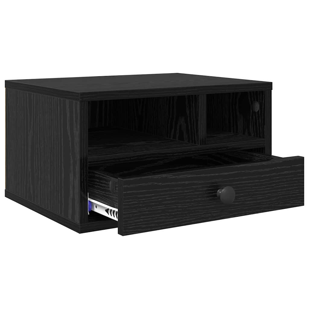 Druckerständer Schwarz Eichen-Optik 40 x 32 x 24 cm