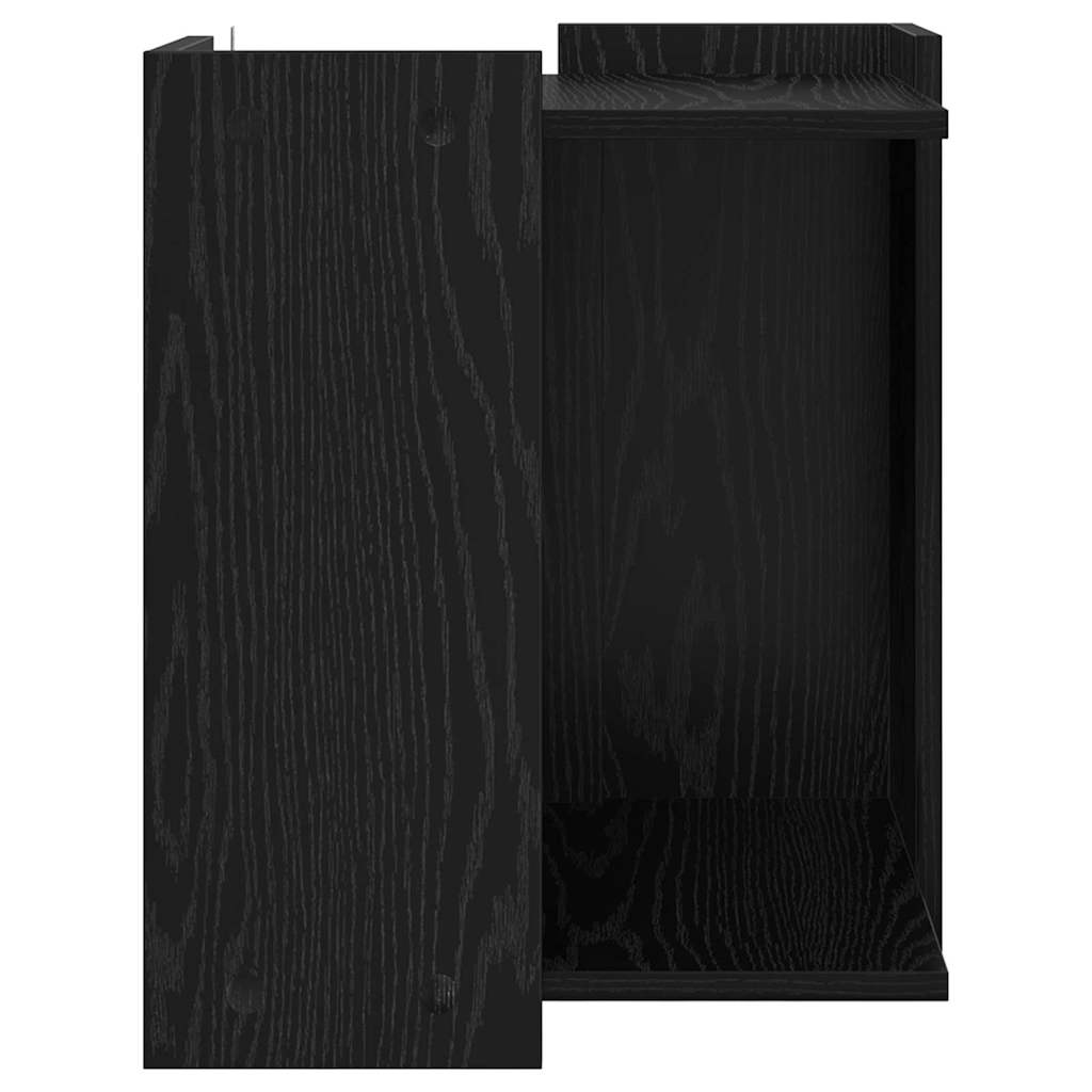 Katzenstreu Box Umzäunung Schwarz Eichen-Optik 42 x 42 x 51 cm