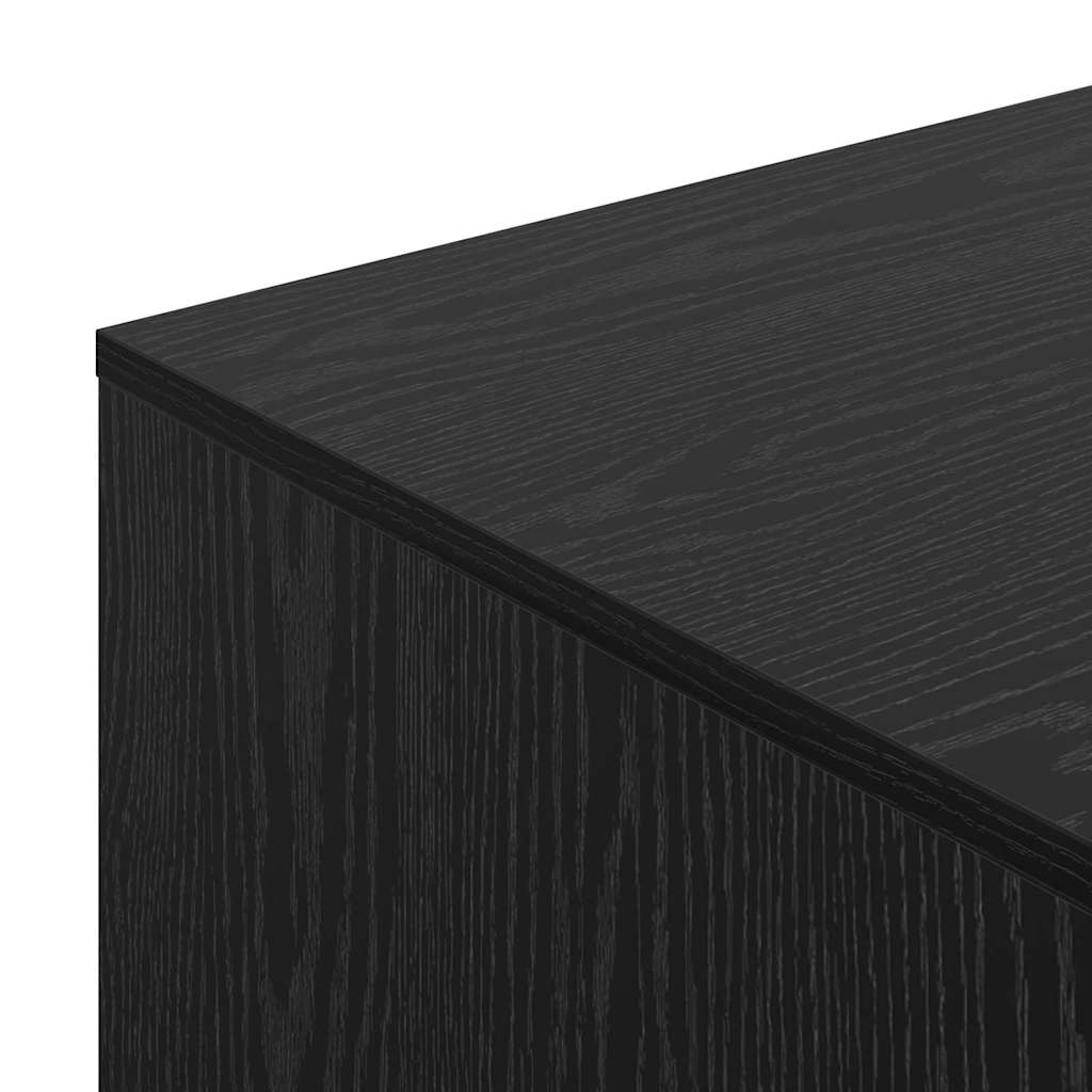 Katzenstreu Box Umzäunung Schwarz Eichen-Optik 47 x 59 x 42 cm