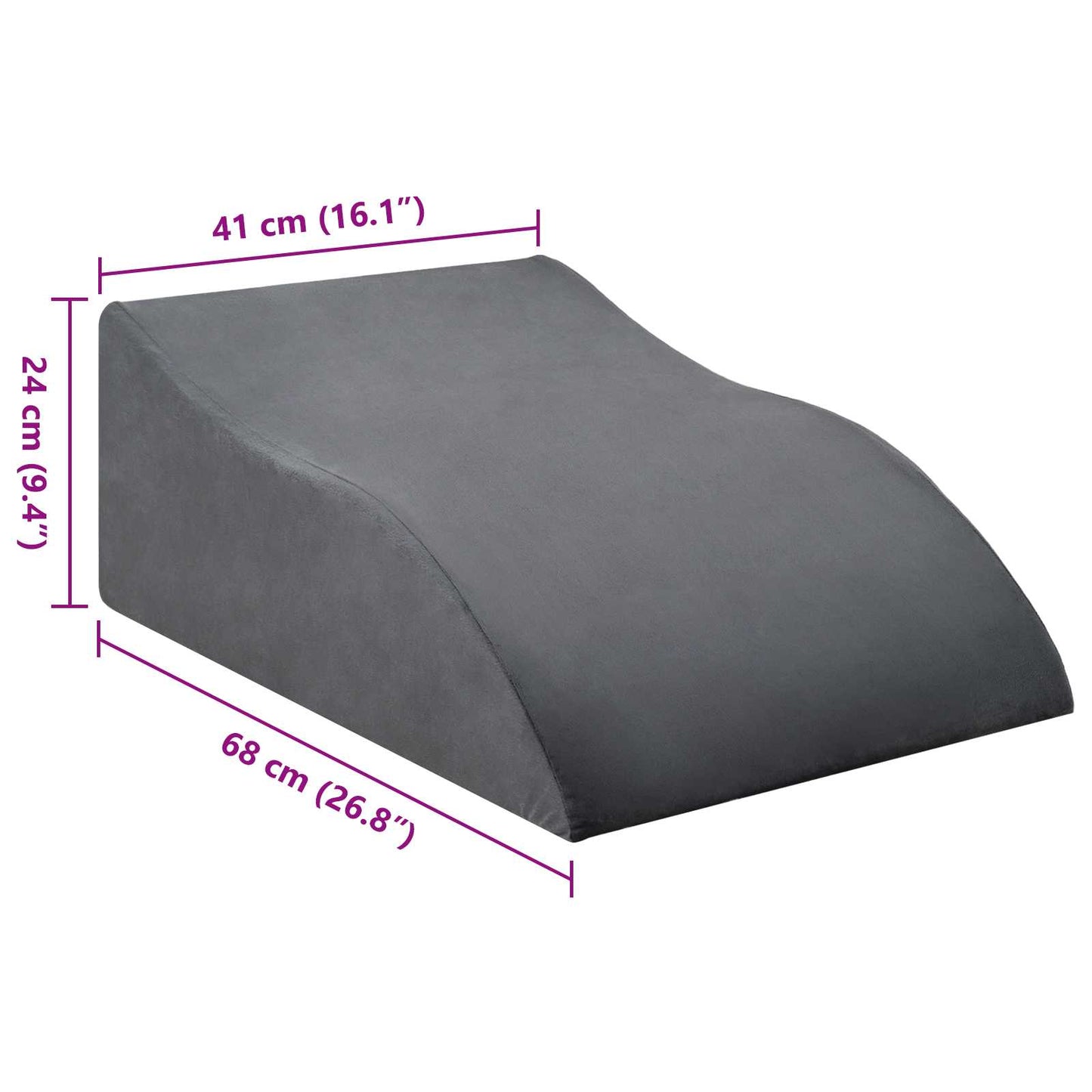Beinkissen Grau 68 x 41 x 24 cm