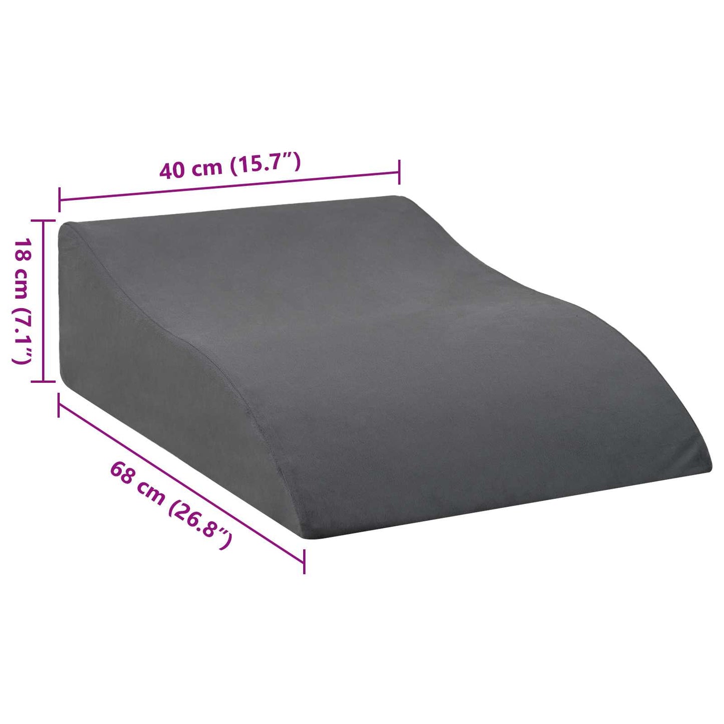 Beinkissen Grau 68 x 40 x 18 cm