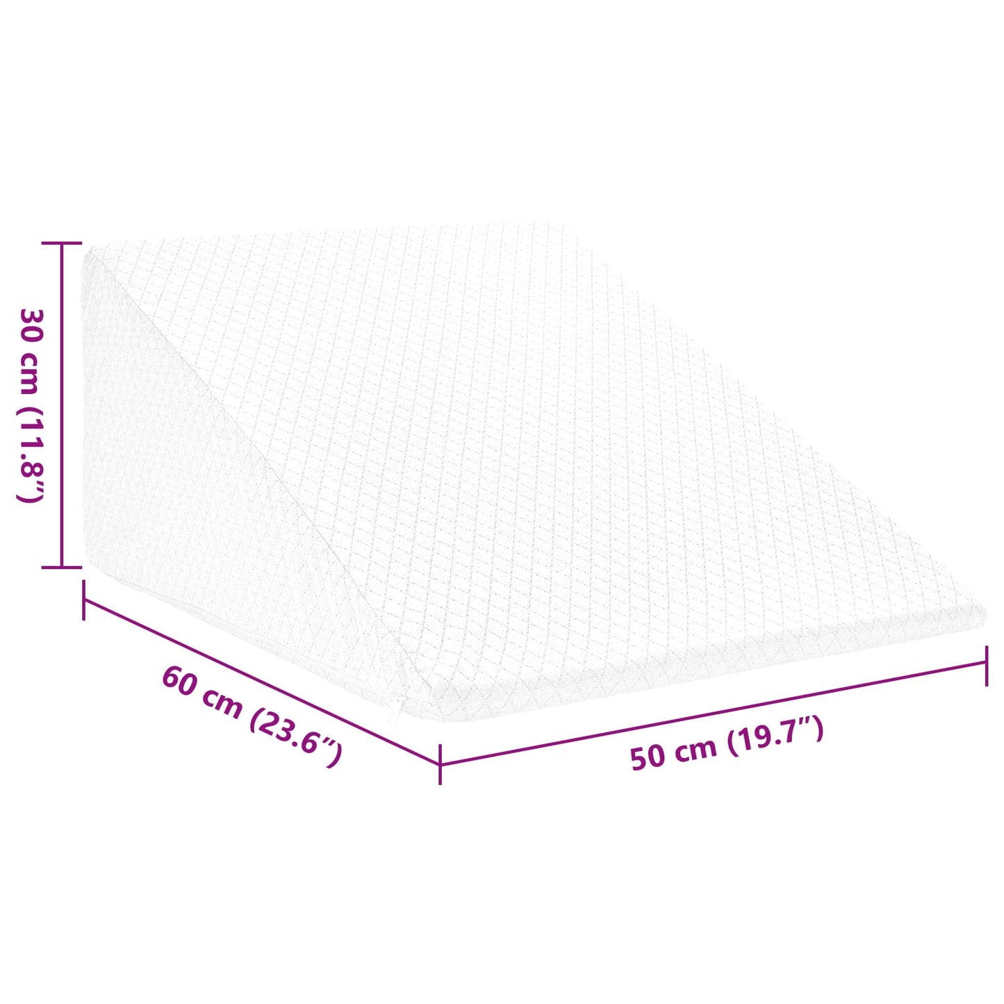 Leg Pillow Plain White 60 x 50 x 30 cm