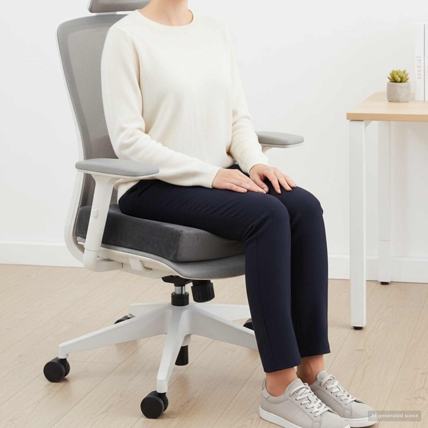 Seat Cushion Grey 40 x 40 x 10 cm