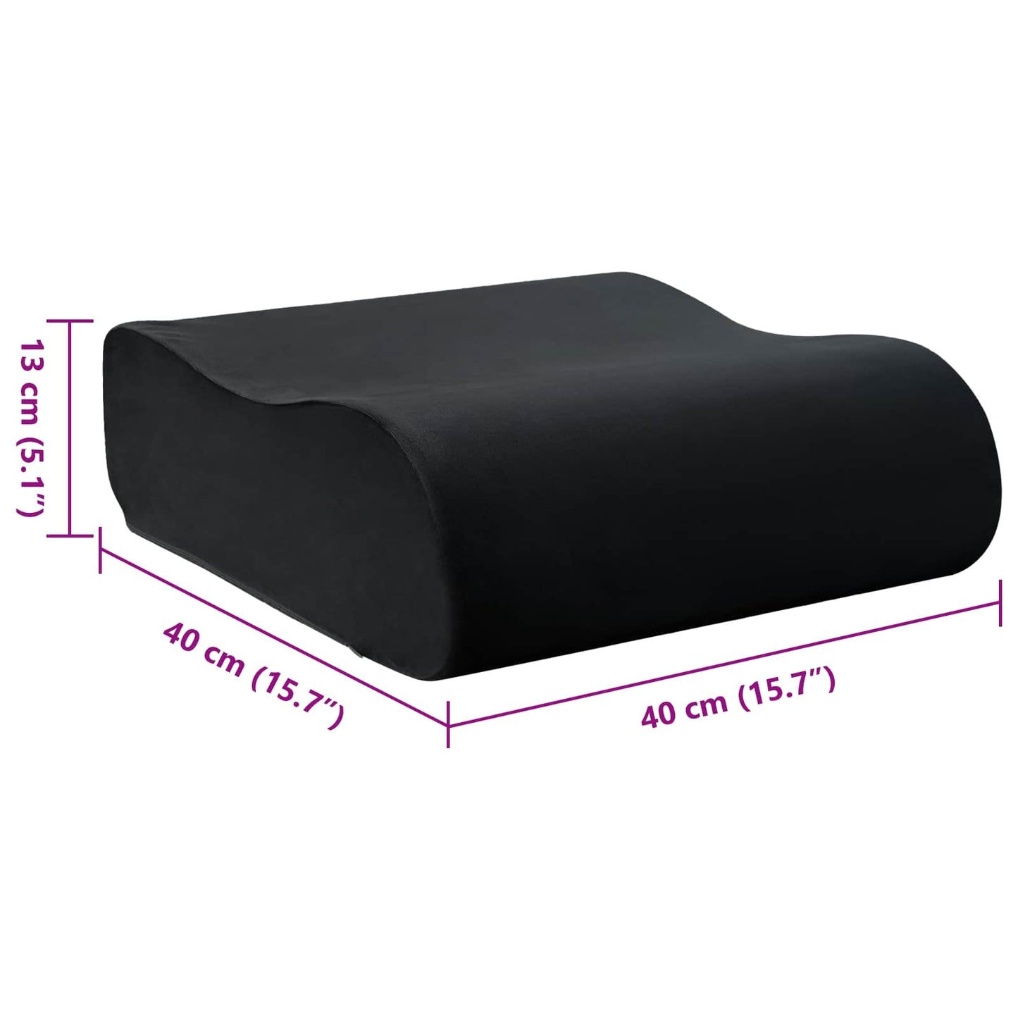 Sitzkissen Uni Schwarz 40 x 40 x 13 cm