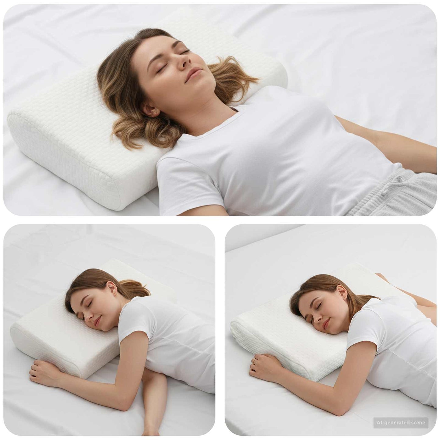 Sleeping Pillow Plain White 57 x 37 x 11.5 cm