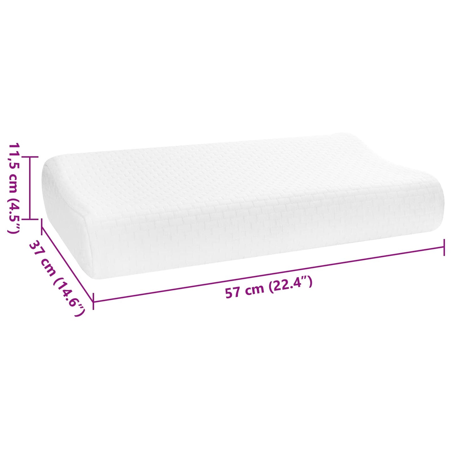 Sleeping Pillow Plain White 57 x 37 x 11.5 cm