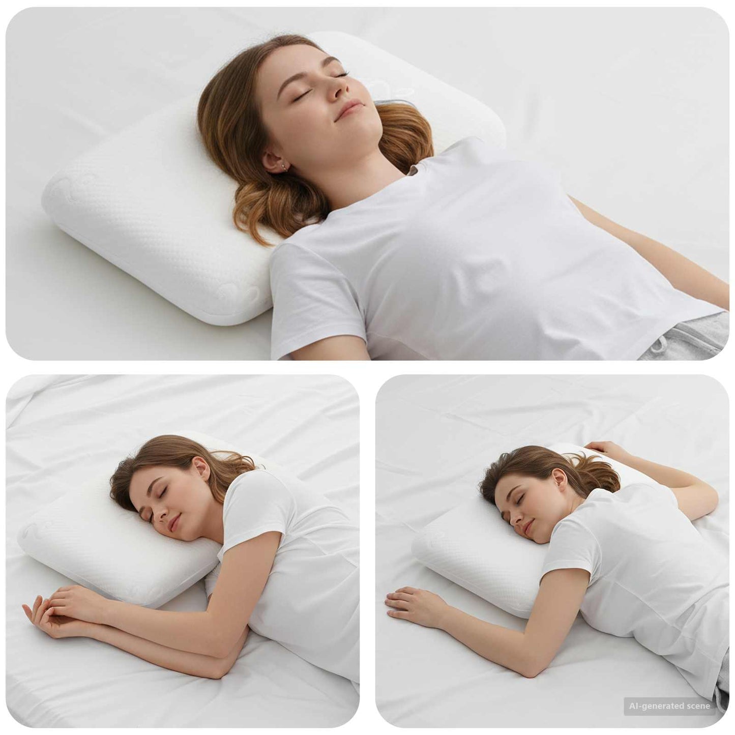 Sleeping Pillow Plain White 50 x 30 x 10.5 cm