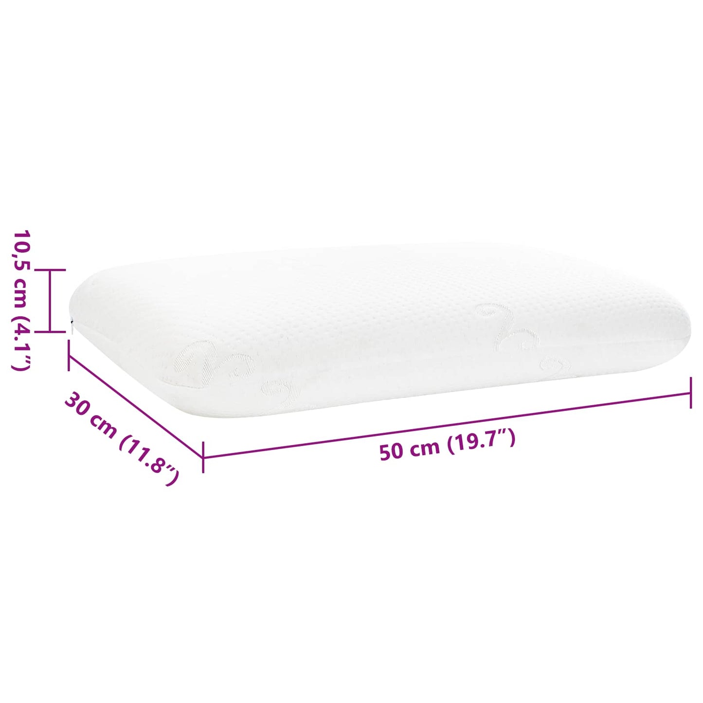 Sleeping Pillow Plain White 50 x 30 x 10.5 cm
