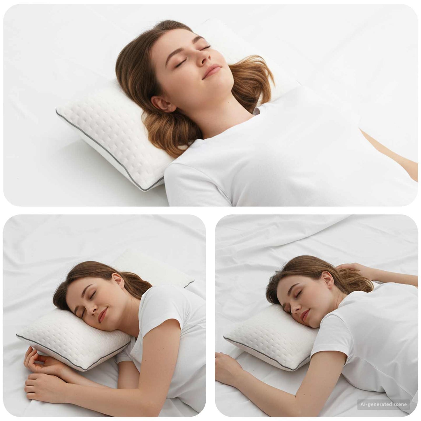 Sleeping pillow white 60 x 40 x 14.5 cm