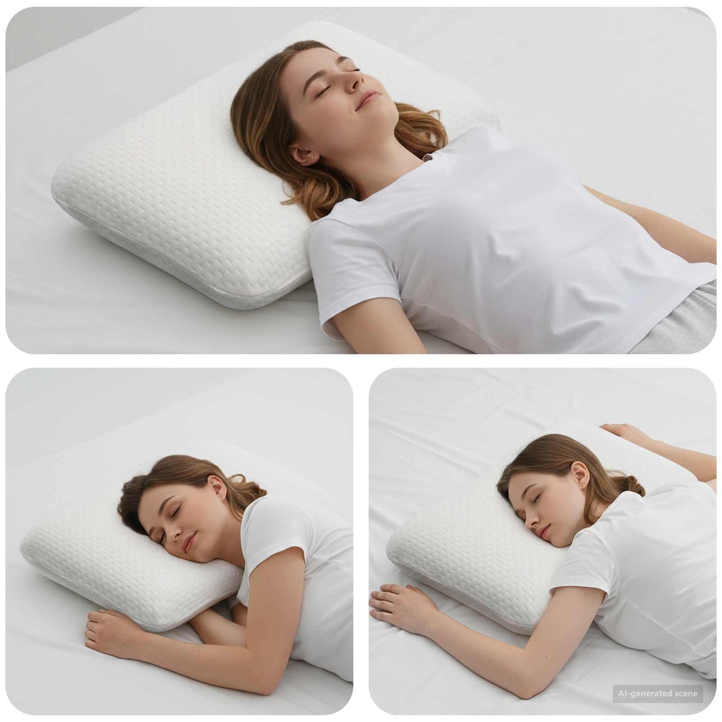 Sleeping pillow plain white 60 x 40 x 13 cm