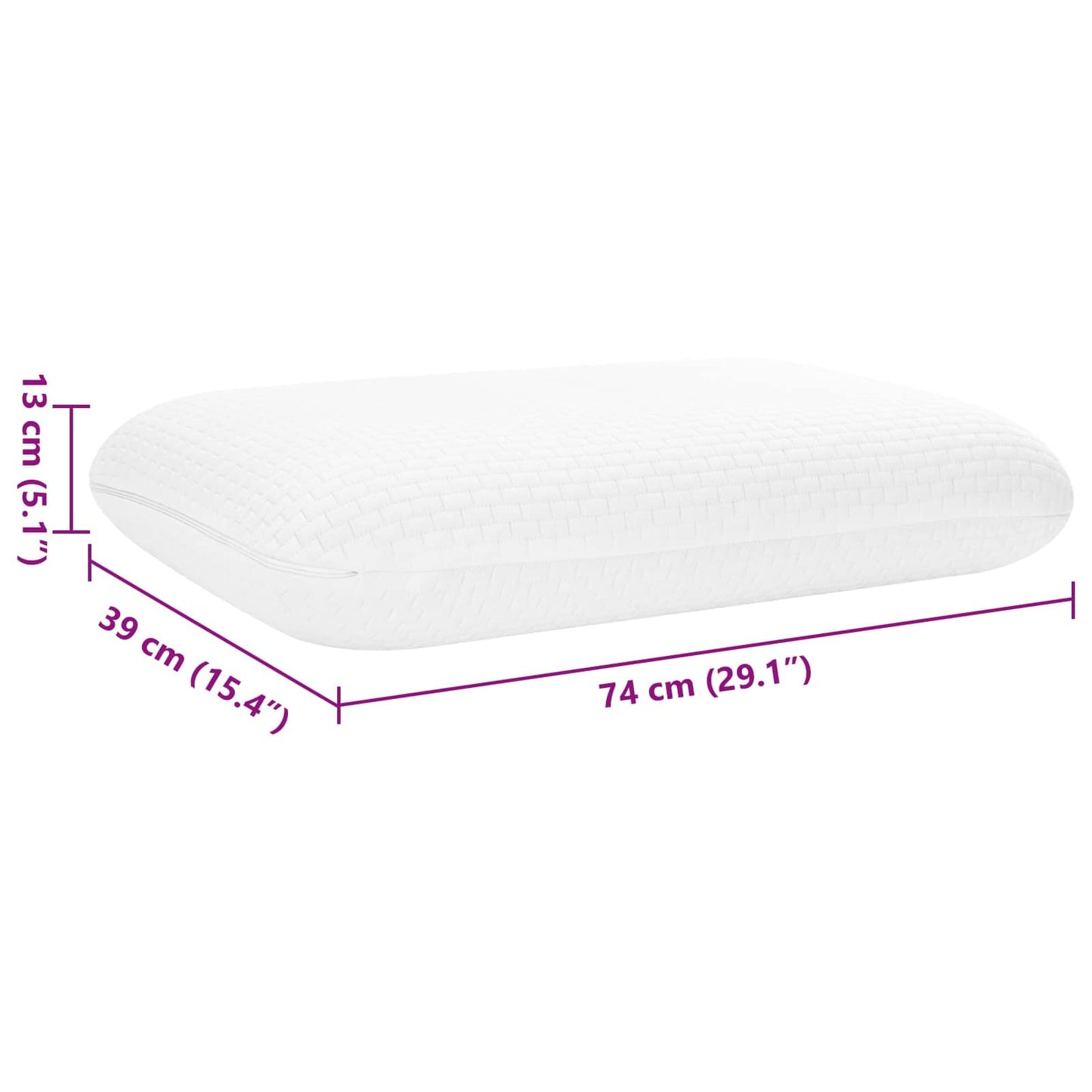 Sleeping pillow plain white 60 x 40 x 13 cm