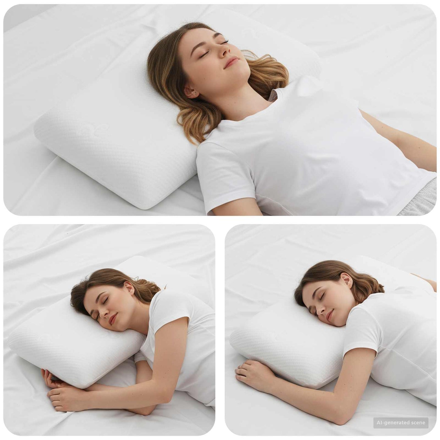 Sleeping Pillow Solid White 60 x 40 x 13 cm
