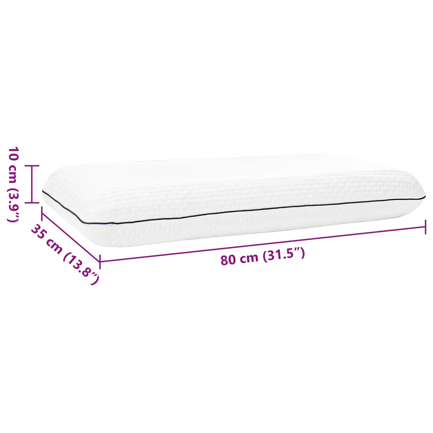 Sleeping Pillow Plain White 80 x 35 x 10 cm
