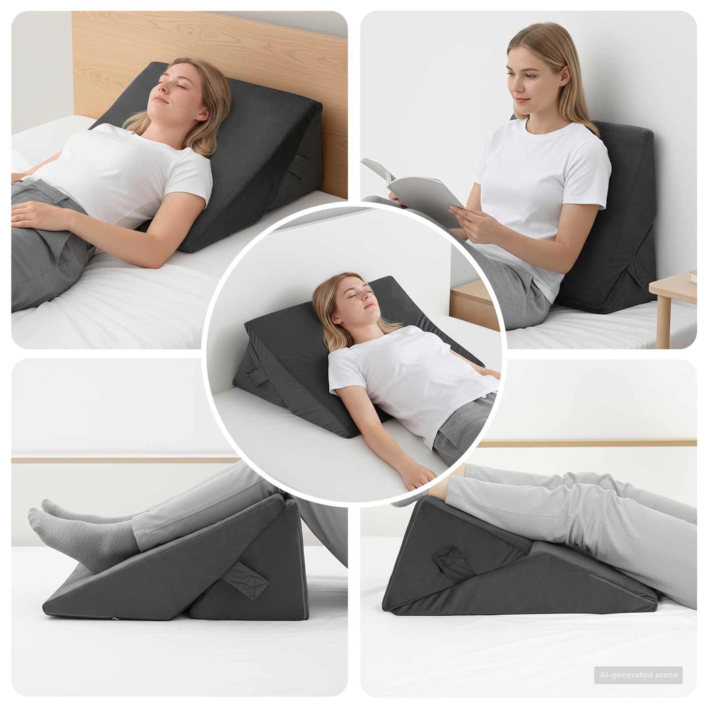 Wedge Pillow Other Grey 55 x 55 x 26 cm