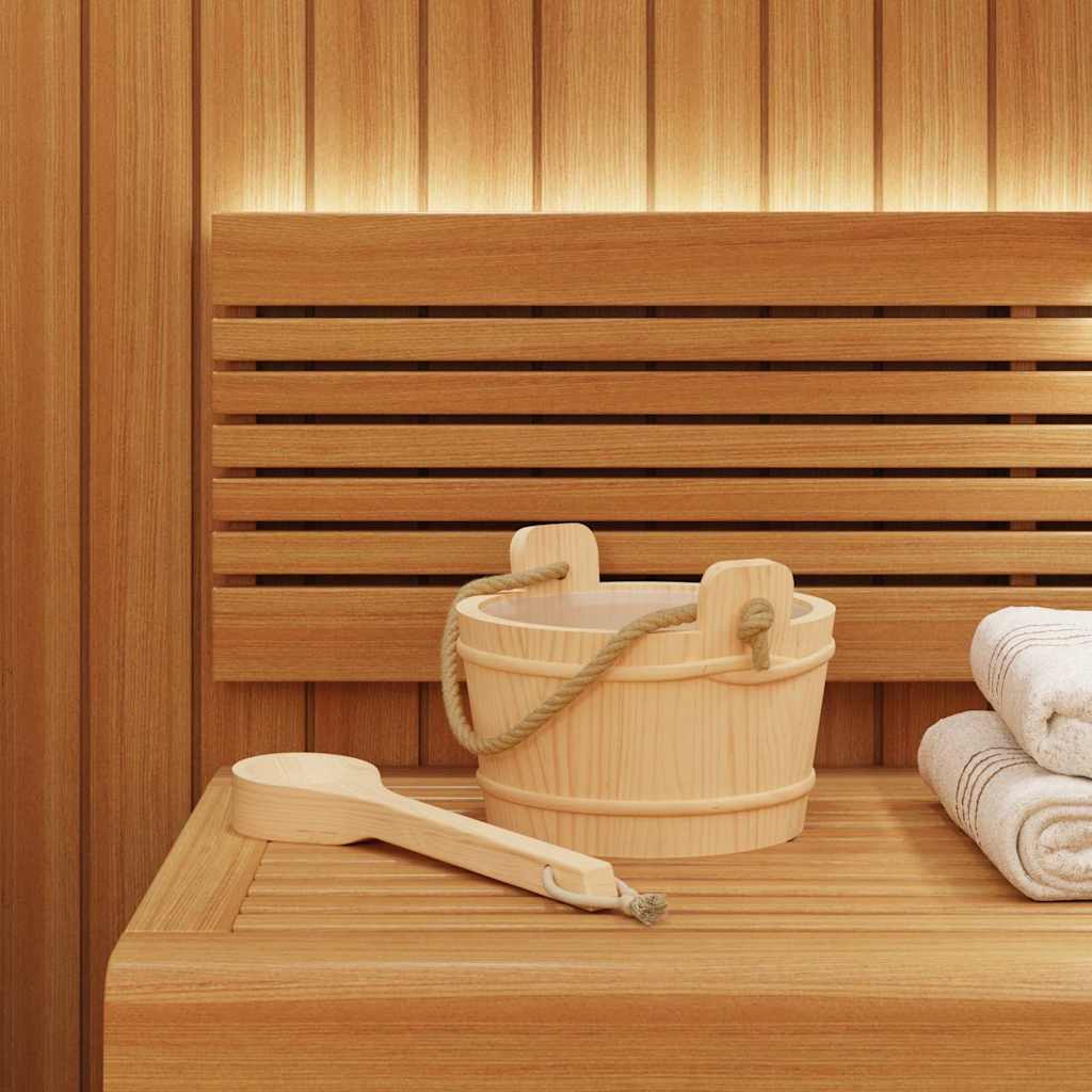 Sauna-Eimer 2 pcs Braun Massives Kiefernholz und Hanf