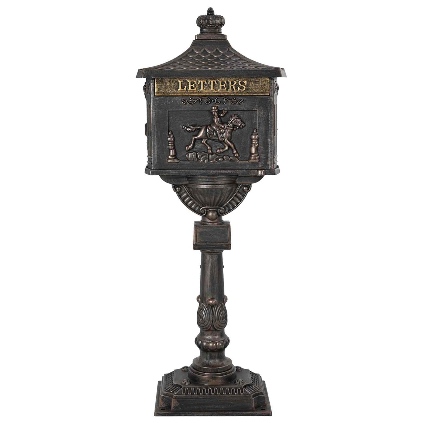 Freestanding Letterbox Bronze 42.5 x 29.5 x 117 cm Cast Aluminum