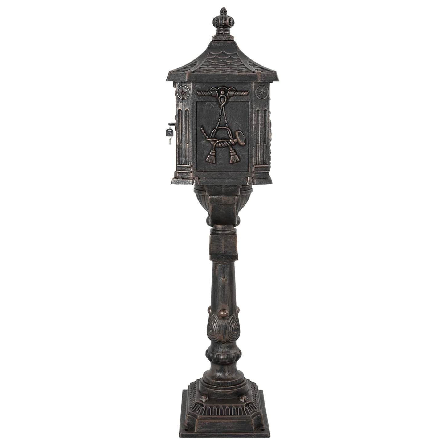 Freestanding Letterbox Bronze 42.5 x 29.5 x 117 cm Cast Aluminum